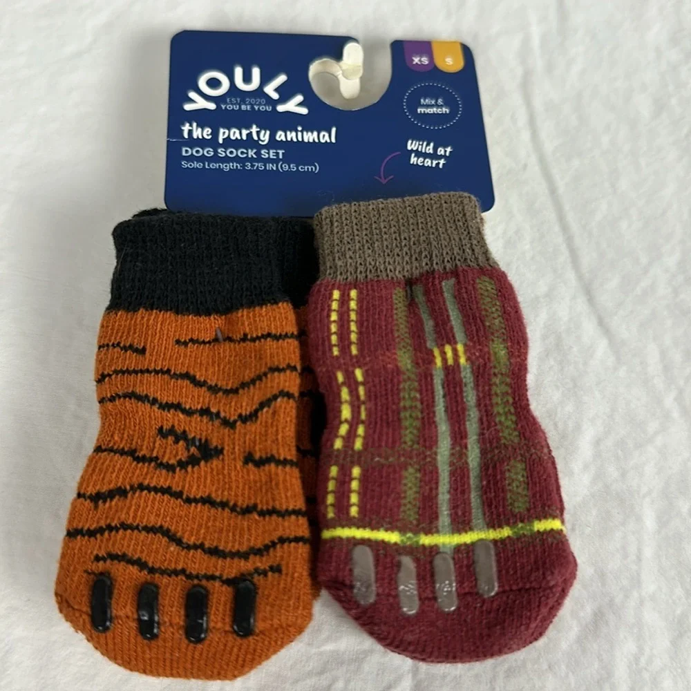 YOULY the party animal dog sock set - size s/xs. New With Tags